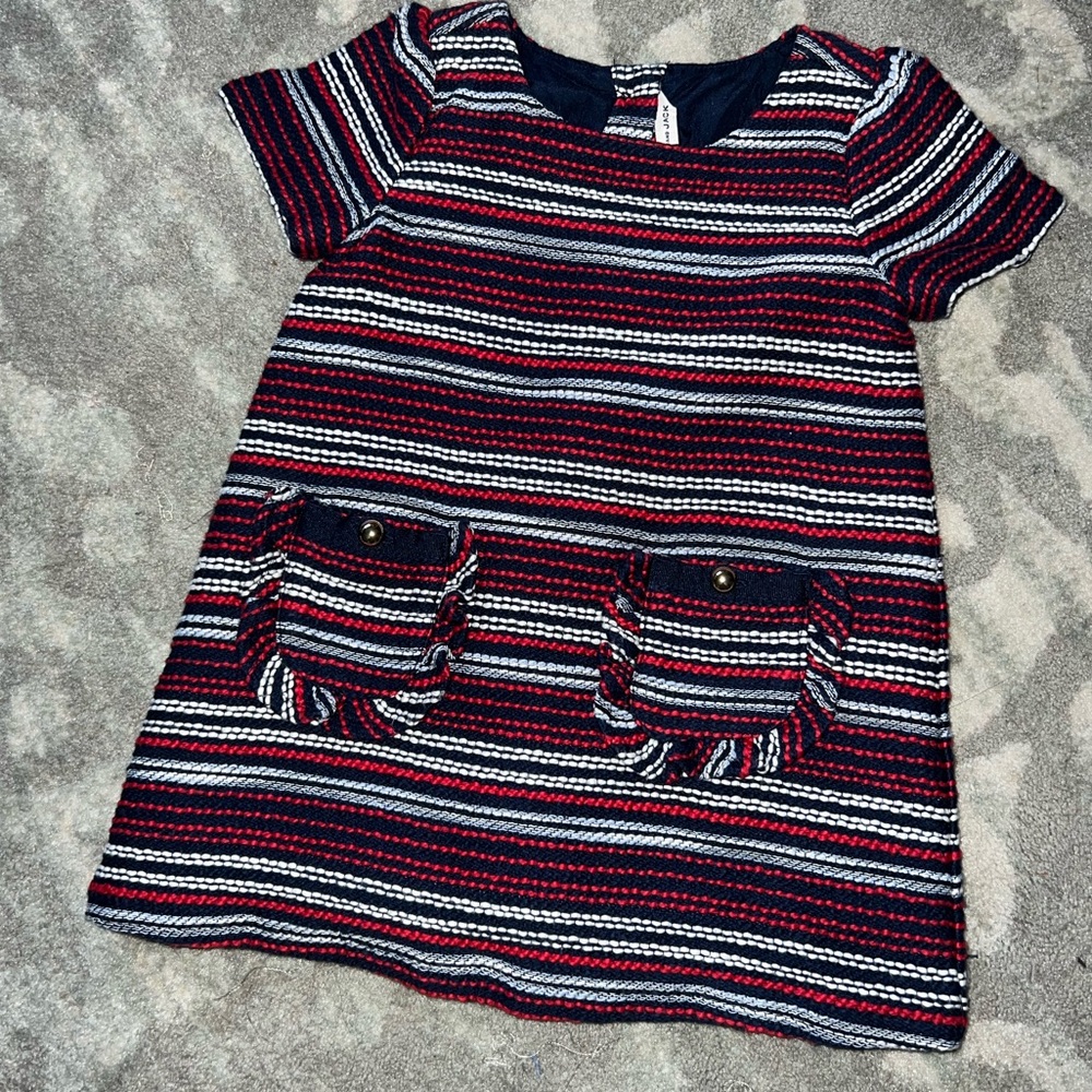 Baby girl Janie & Jack blue/red striped dress